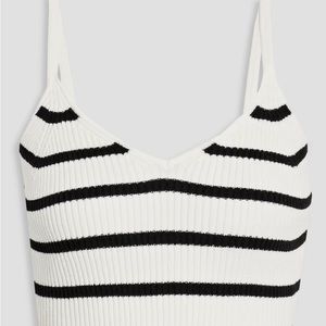Frame cropped striped ribbed-knit top, size XS.